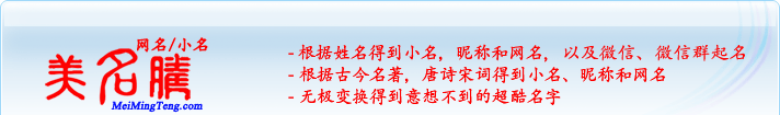 根據(jù)姓名得到小名，昵稱和網(wǎng)名；根據(jù)古今名著，唐詩宋詞得到小名，昵稱和網(wǎng)名；無極變換得到意想不到的超酷名字