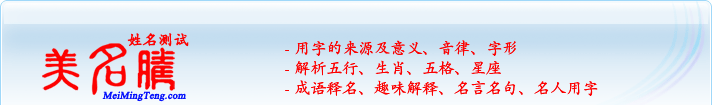 用字的來(lái)源及意義、音律、字形；五行、生肖、五格、星座；成語(yǔ)釋名、趣味解釋、名言名句、名人用字